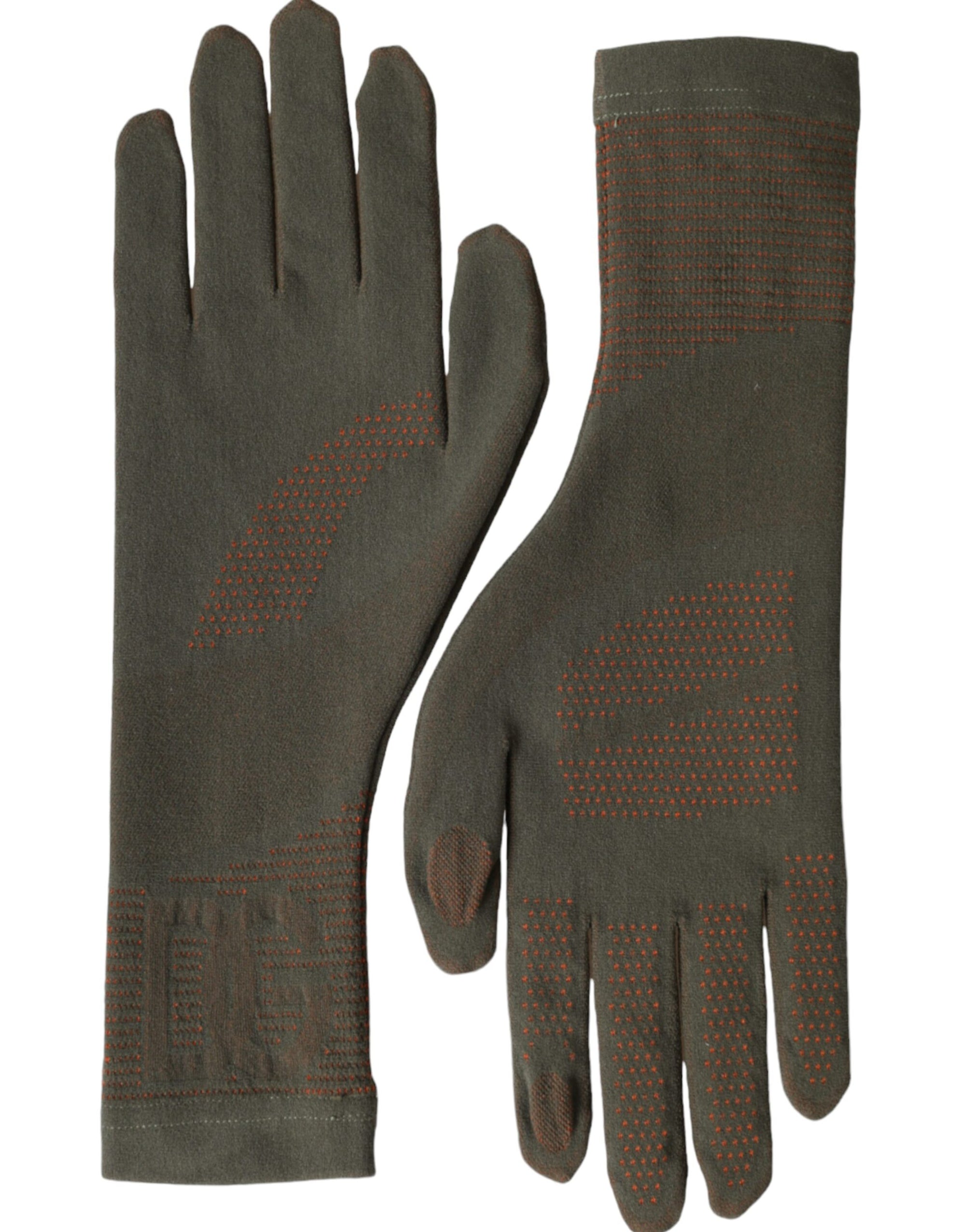 Dolce & Gabbana Brown Cotton Stretch Wrist Length Gloves - Maison Luxe