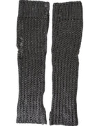Dolce & Gabbana Gray Viscose Knitted Finger Less Gloves - Maison Luxe