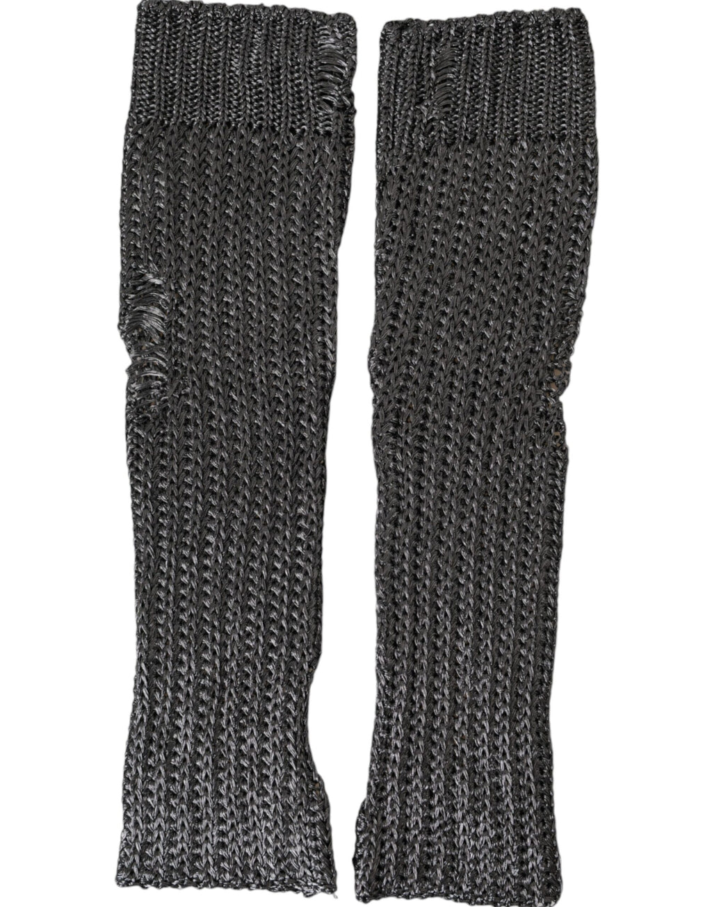 Dolce & Gabbana Gray Viscose Knitted Finger Less Gloves - Maison Luxe