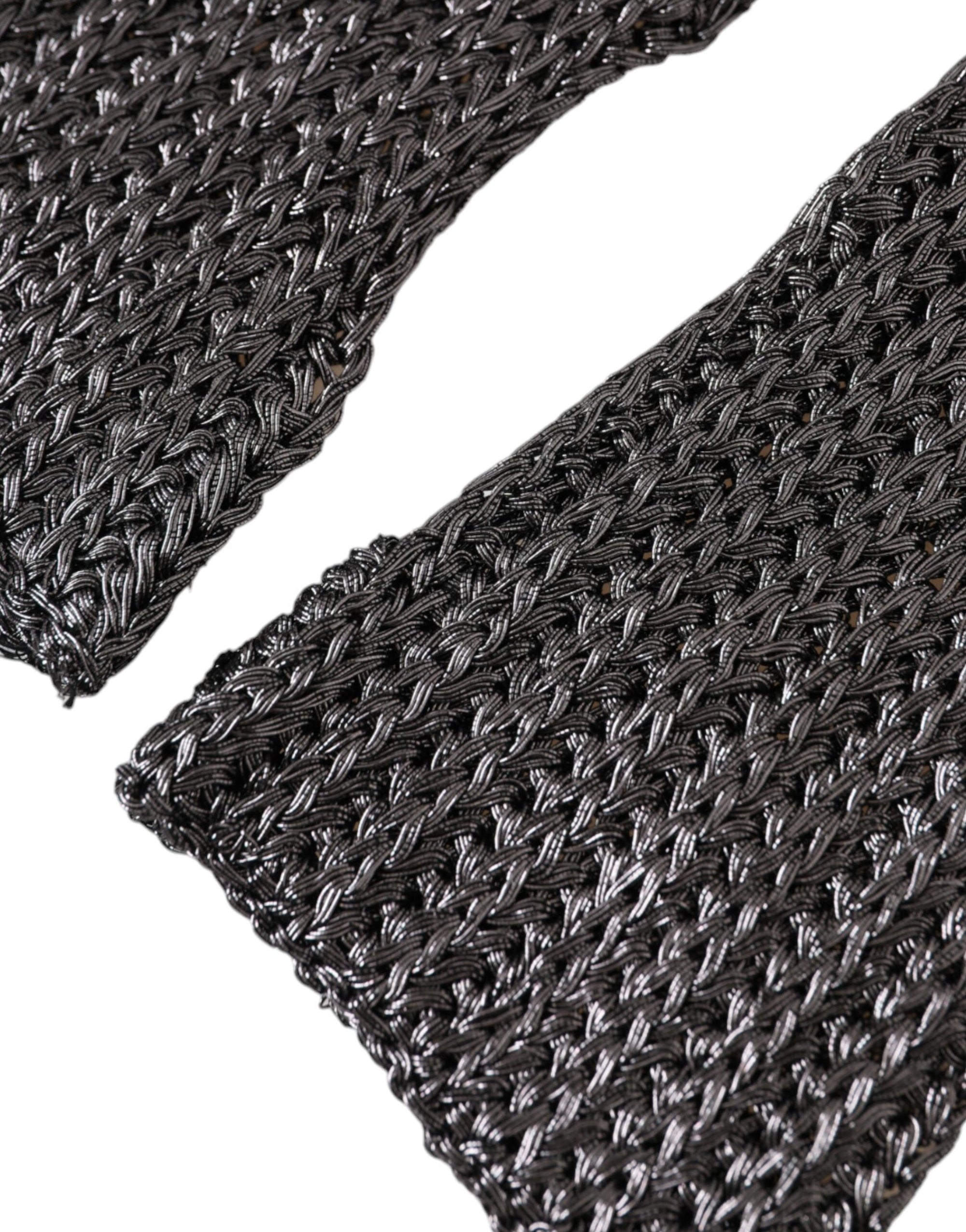 Dolce & Gabbana Gray Viscose Knitted Finger Less Gloves - Maison Luxe