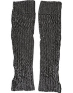 Dolce & Gabbana Gray Viscose Knitted Finger Less Gloves - Maison Luxe