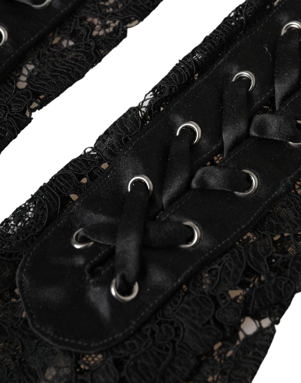 Dolce & Gabbana Black Taormina Lace Elbow Length Gloves - Maison Luxe