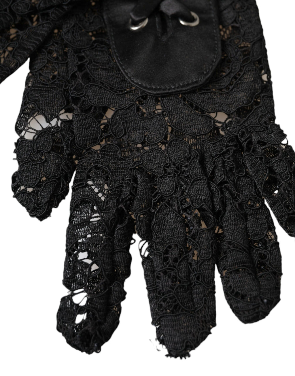 Dolce & Gabbana Black Taormina Lace Elbow Length Gloves - Maison Luxe