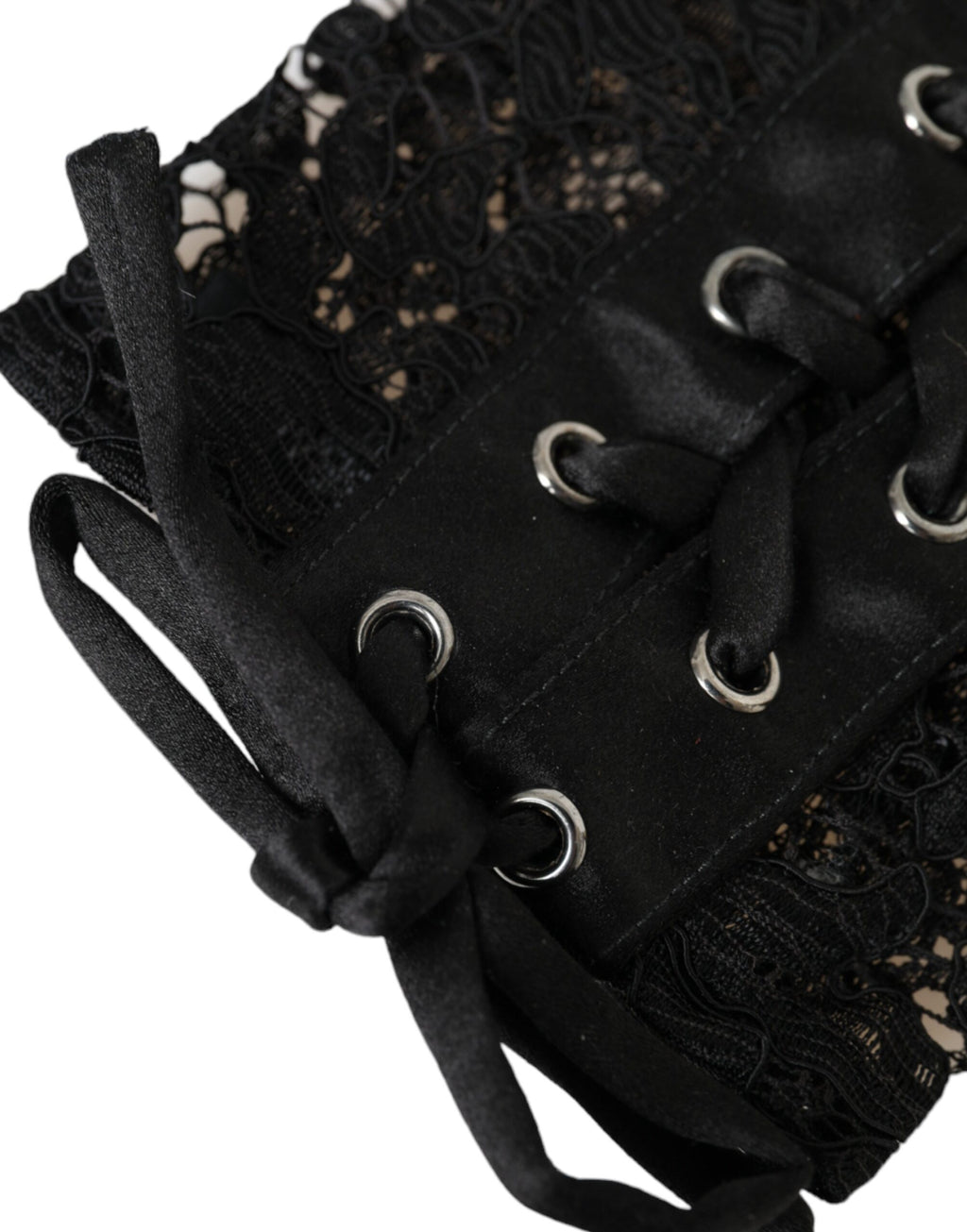 Dolce & Gabbana Black Taormina Lace Elbow Length Gloves - Maison Luxe