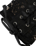 Dolce & Gabbana Black Taormina Lace Elbow Length Gloves - Maison Luxe