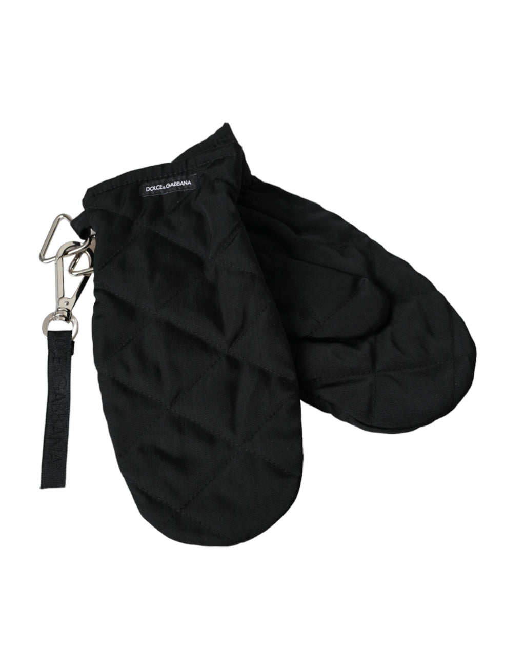 Dolce & Gabbana Black Quilted Nylon Wrist Length Mitten Gloves - Maison Luxe