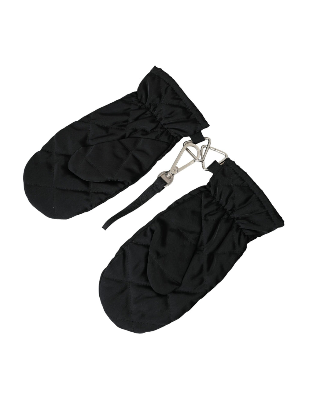 Dolce & Gabbana Black Quilted Nylon Wrist Length Mitten Gloves - Maison Luxe