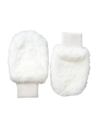 Dolce & Gabbana White Acrylic Knitted Fur Wrist Mitten Gloves - Maison Luxe