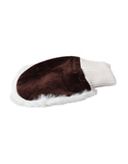 Dolce & Gabbana White Acrylic Knitted Fur Wrist Mitten Gloves - Maison Luxe