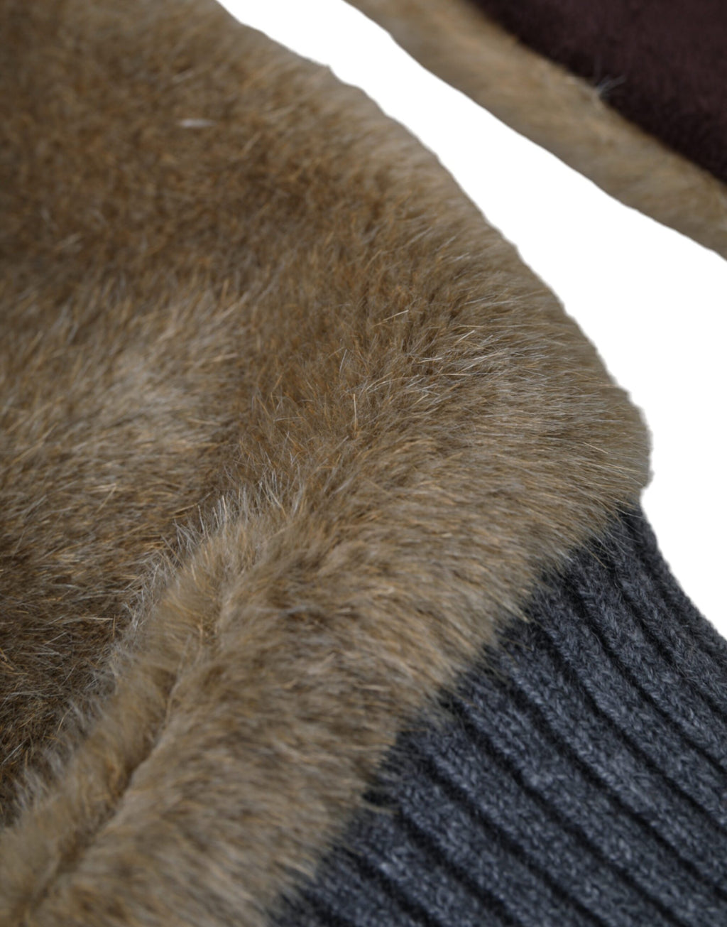 Dolce & Gabbana Beige Acrylic Knitted Fur Wrist Mitten Gloves - Maison Luxe