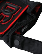 Dolce & Gabbana Black Red Nylon Wrist Length Gloves - Maison Luxe