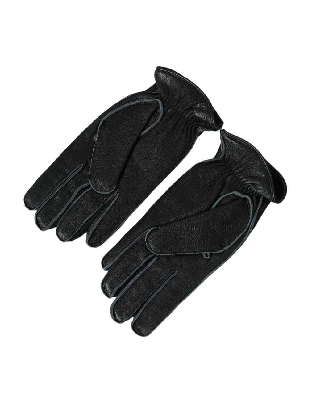 Dolce & Gabbana Black Deer Leather Wrist Length Gloves - Maison Luxe