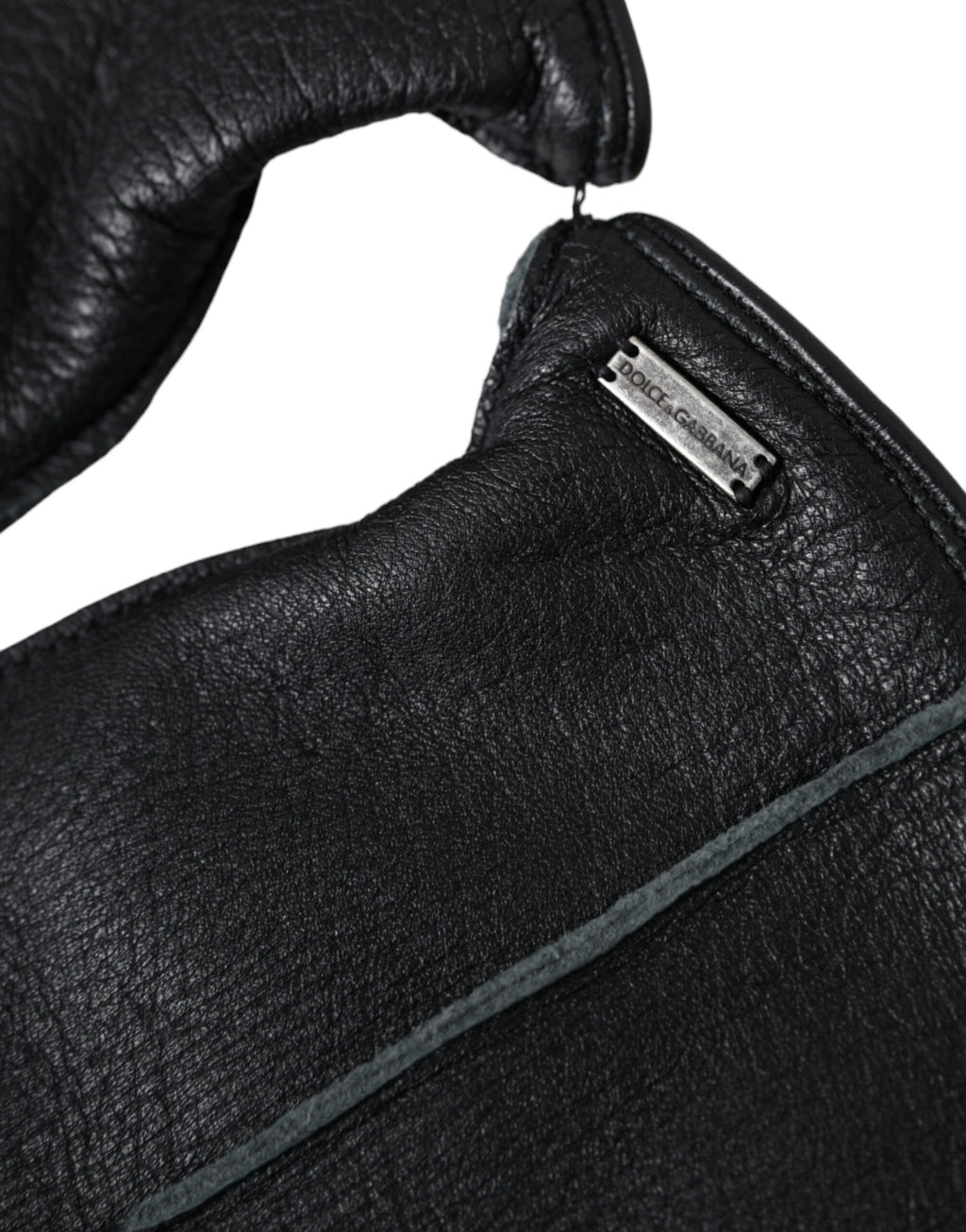 Dolce & Gabbana Black Deer Leather Wrist Length Gloves - Maison Luxe