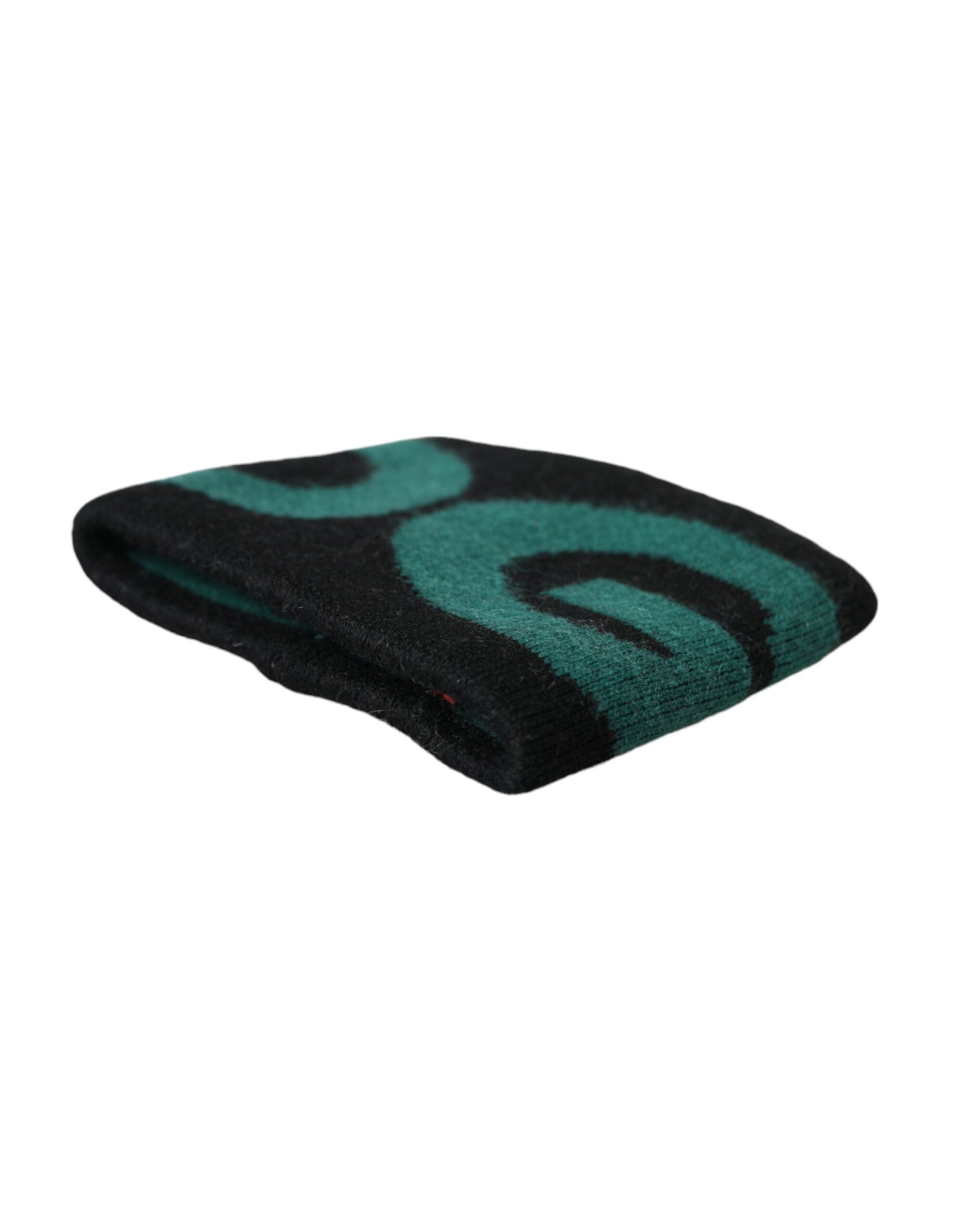 Dolce & Gabbana Black Green Wool Logo #DGMILLENNIALS Wristband - Maison Luxe