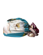 Dolce & Gabbana Blue Floral Motif Turban Head Hat Women - Maison Luxe