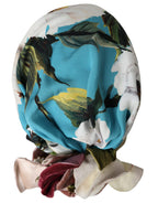 Dolce & Gabbana Blue Floral Motif Turban Head Hat Women - Maison Luxe