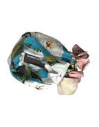 Dolce & Gabbana Blue Floral Motif Turban Head Hat Women - Maison Luxe