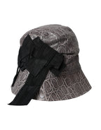 Dolce & Gabbana Black Gray Patterned Leather Bucket Hat - Maison Luxe