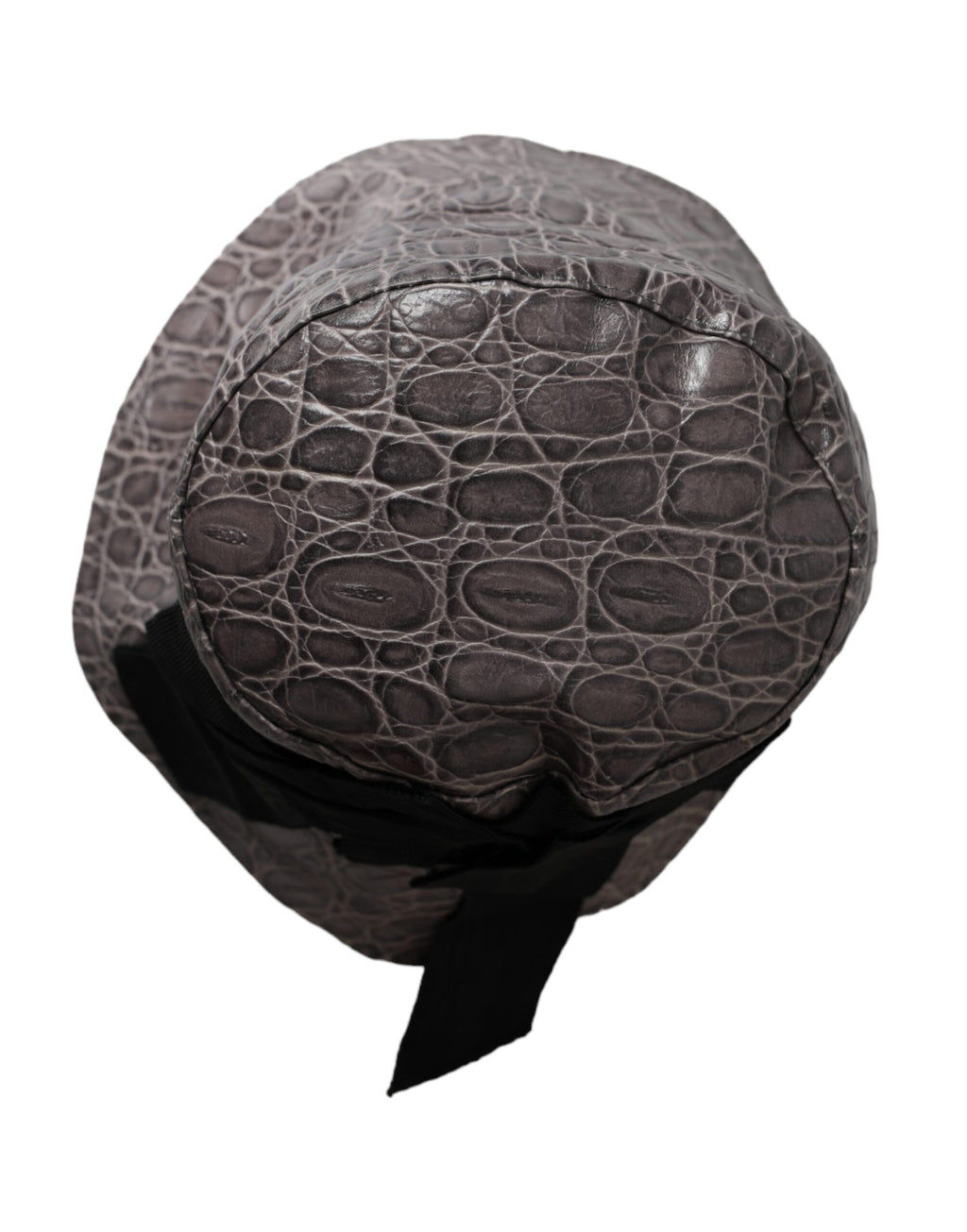 Dolce & Gabbana Black Gray Patterned Leather Bucket Hat - Maison Luxe