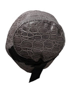 Dolce & Gabbana Black Gray Patterned Leather Bucket Hat - Maison Luxe
