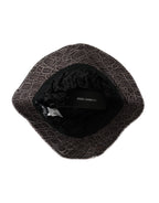 Dolce & Gabbana Black Gray Patterned Leather Bucket Hat - Maison Luxe