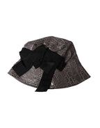 Dolce & Gabbana Black Gray Patterned Leather Bucket Hat - Maison Luxe
