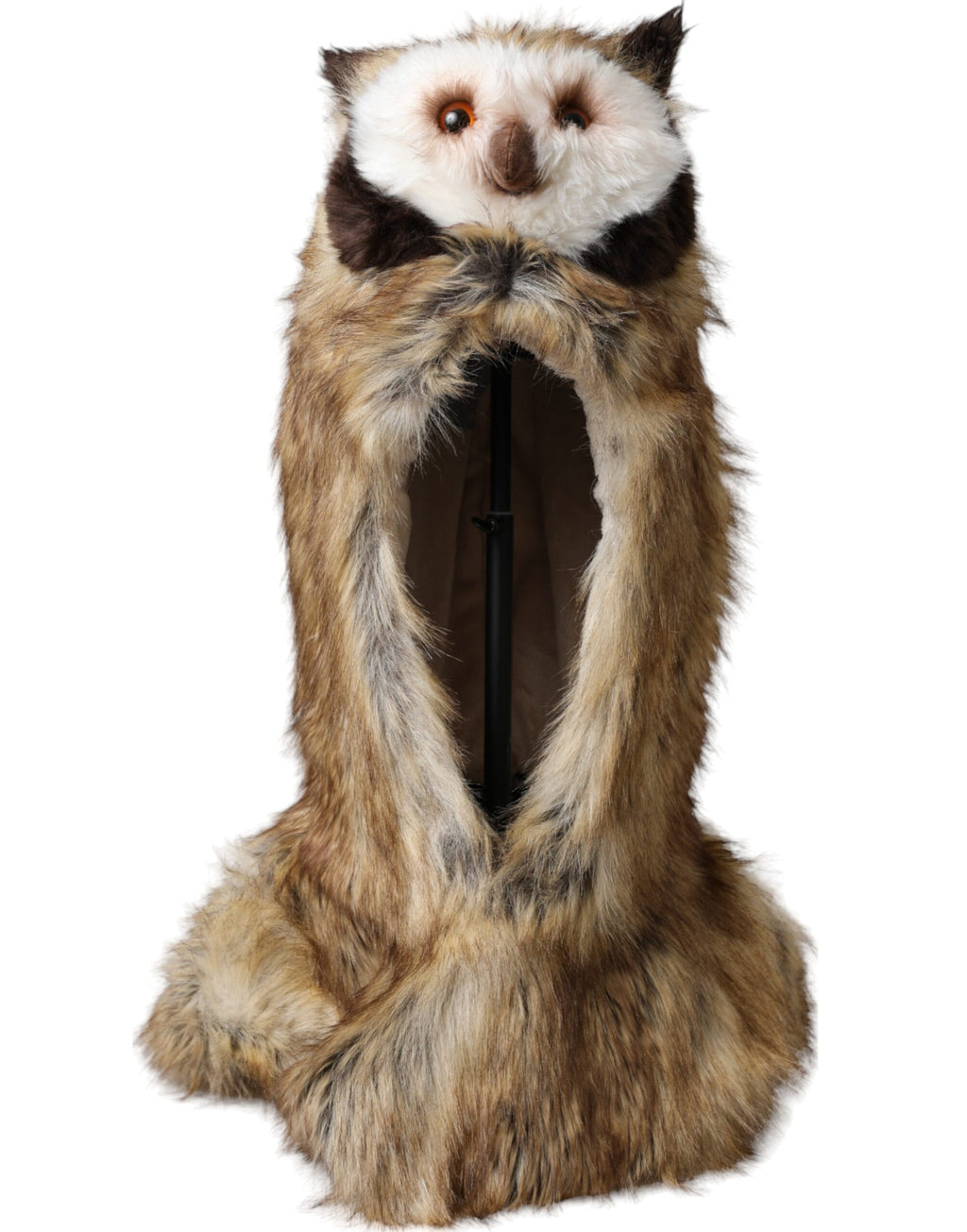 Dolce & Gabbana Brown Owl Faux Fur Whole Head Cap Hat - Maison Luxe