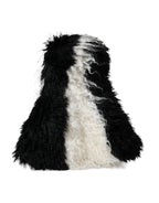Dolce & Gabbana Black White Stripes Mohair Fur Bucket Hat - Maison Luxe