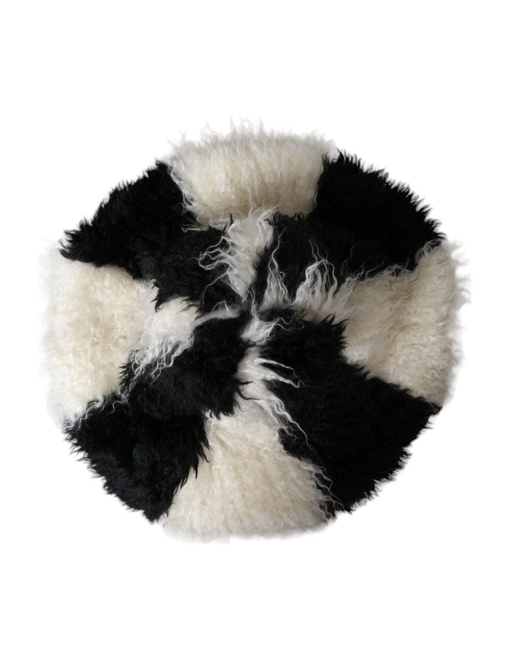 Dolce & Gabbana Black White Stripes Mohair Fur Bucket Hat - Maison Luxe