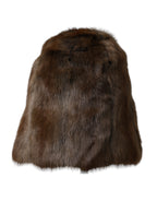 Dolce & Gabbana Brown Weasel Fur Womens Cashmere Hat Beanie - Maison Luxe