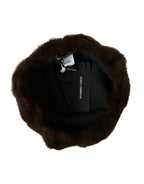 Dolce & Gabbana Brown Weasel Fur Womens Cashmere Hat Beanie - Maison Luxe