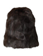 Dolce & Gabbana Brown Weasel Fur Womens Cashmere Hat Beanie - Maison Luxe