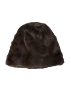 Dolce & Gabbana Brown Weasel Fur Womens Cashmere Hat Beanie - Maison Luxe