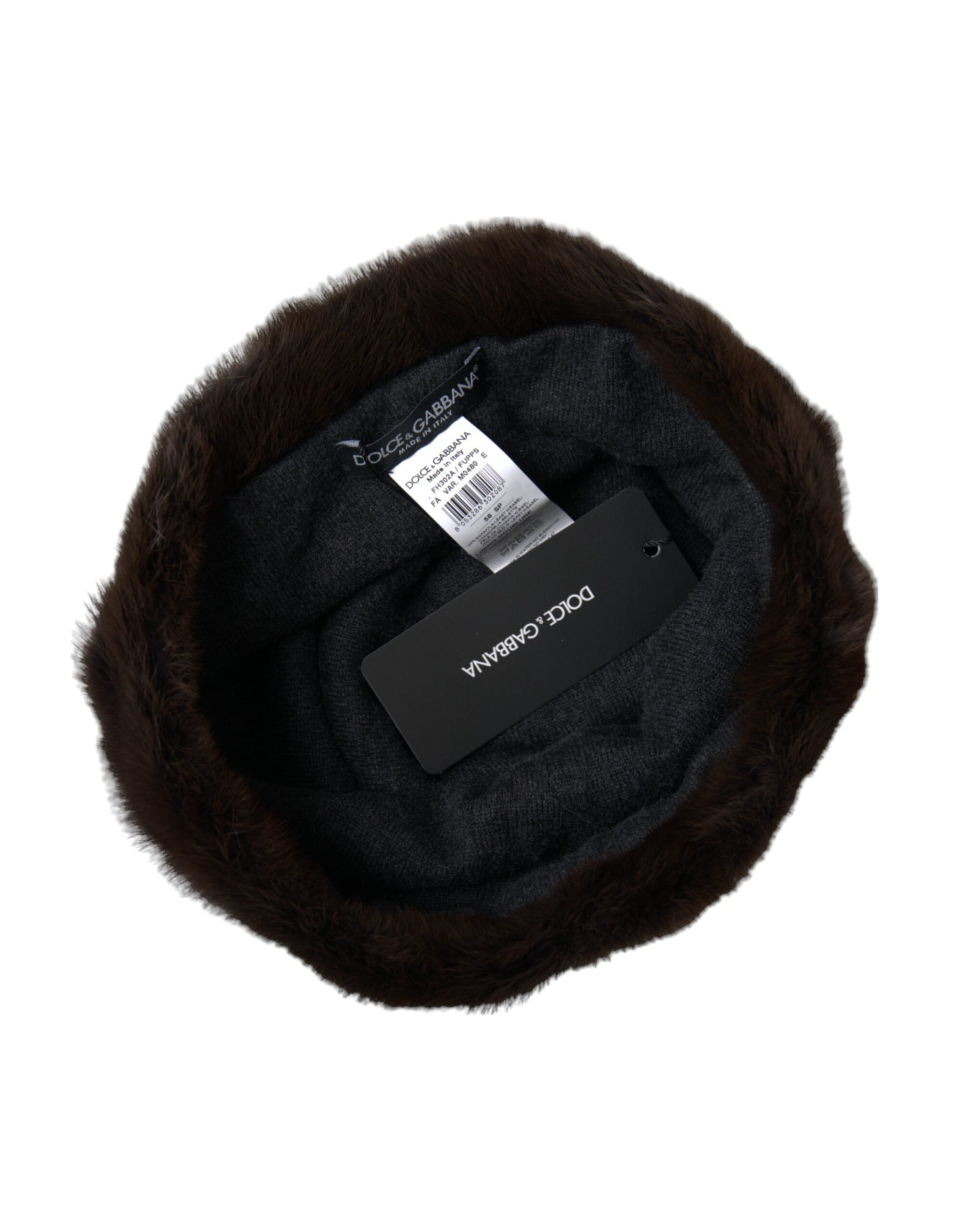 Dolce & Gabbana Brown Weasel Fur Womens Cashmere Hat Beanie - Maison Luxe