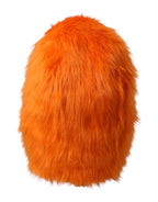 Dolce & Gabbana Orange Faux Fur Whole Head Wrap Hat - Maison Luxe