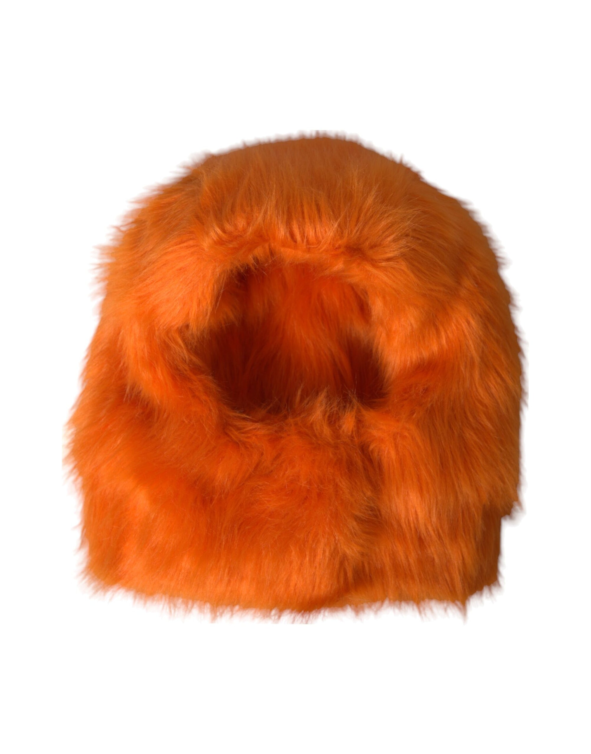 Dolce & Gabbana Orange Faux Fur Whole Head Wrap Hat - Maison Luxe
