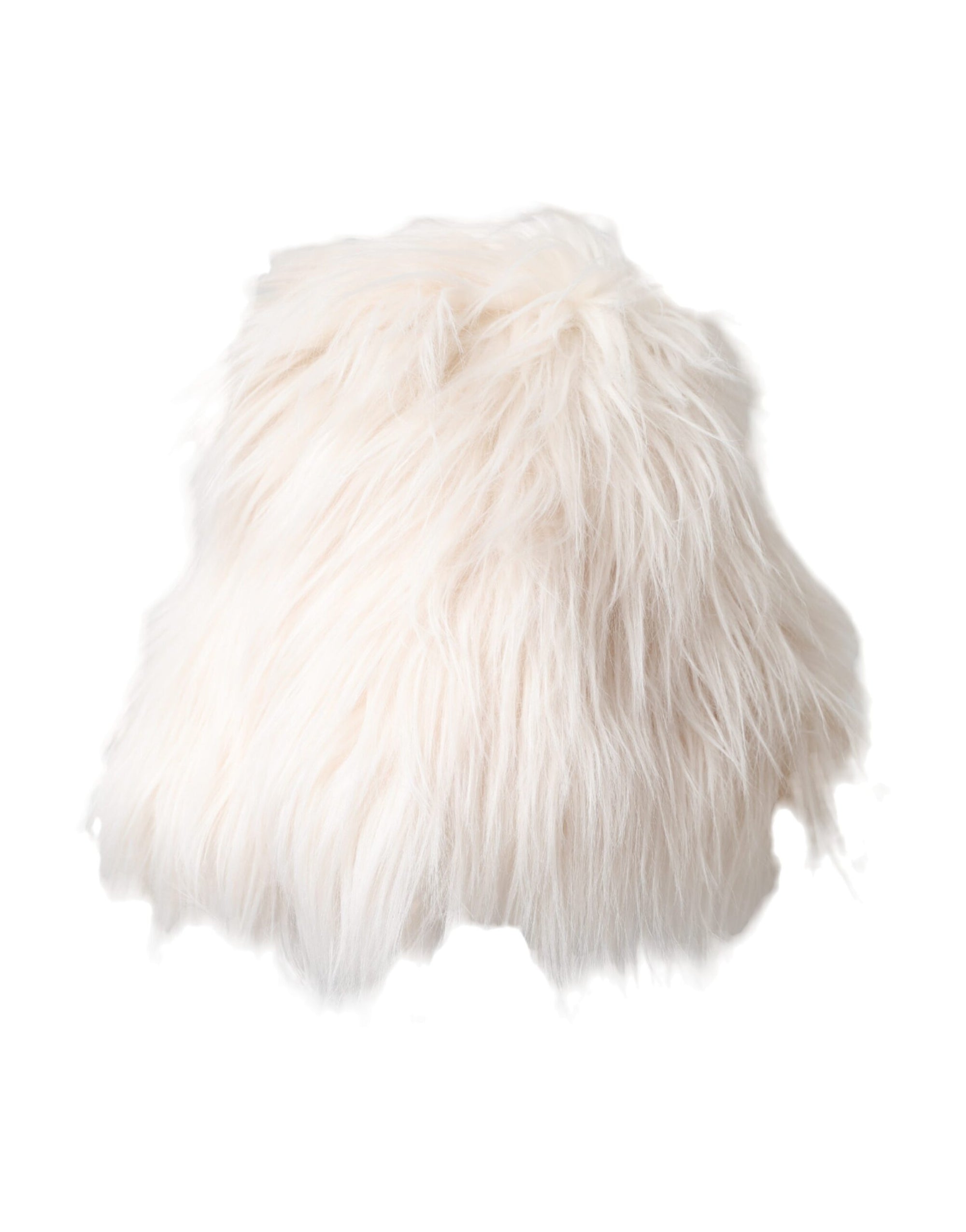 Dolce & Gabbana White Acrylic Fur Womens Bucket Hat - Maison Luxe