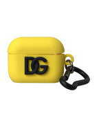 Dolce & Gabbana Yellow Silicone Logo Embossed Airpods Case - Maison Luxe
