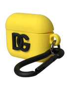 Dolce & Gabbana Yellow Silicone Logo Embossed Airpods Case - Maison Luxe