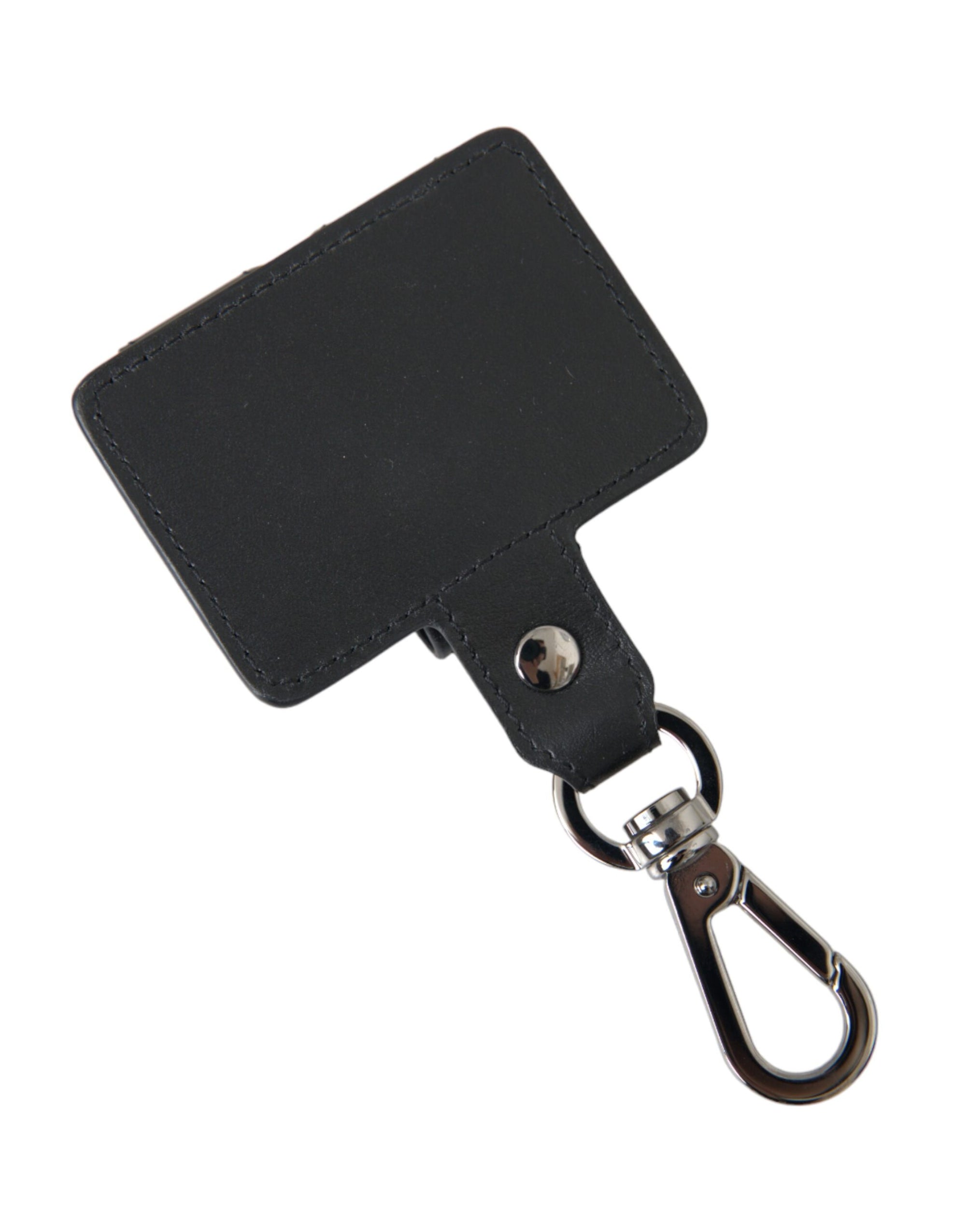 Dolce & Gabbana Black Plain Leather Silver Metal Airpods Case - Maison Luxe