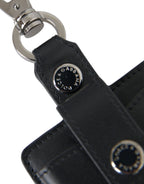 Dolce & Gabbana Black Plain Leather Silver Metal Airpods Case - Maison Luxe