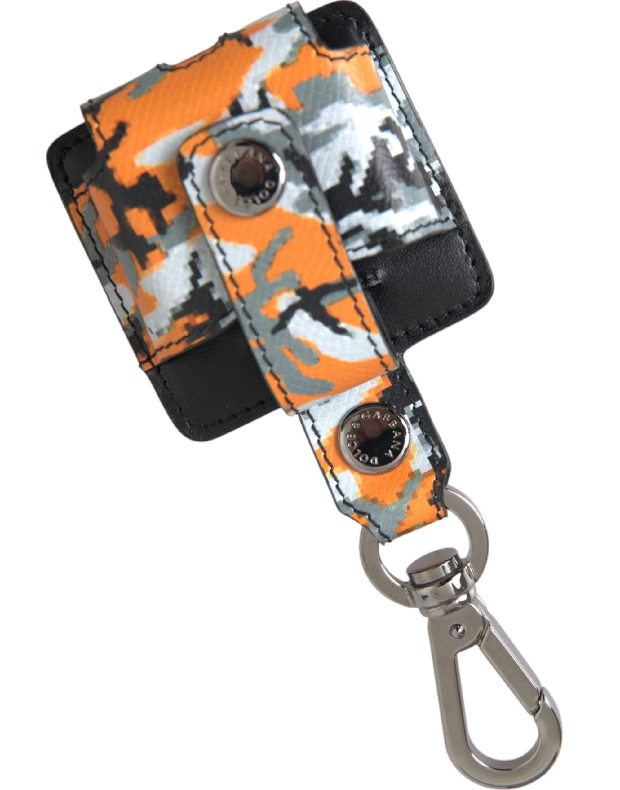 Dolce & Gabbana Multicolor Camouflage Print Leather Metal Airpods Case - Maison Luxe
