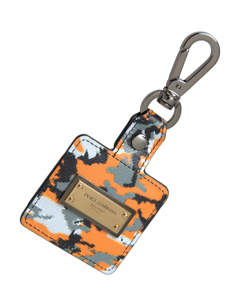 Dolce & Gabbana Multicolor Camouflage Print Leather Logo Metal Airpods Case - Maison Luxe