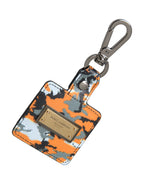 Dolce & Gabbana Multicolor Camouflage Print Leather Logo Metal Airpods Case - Maison Luxe