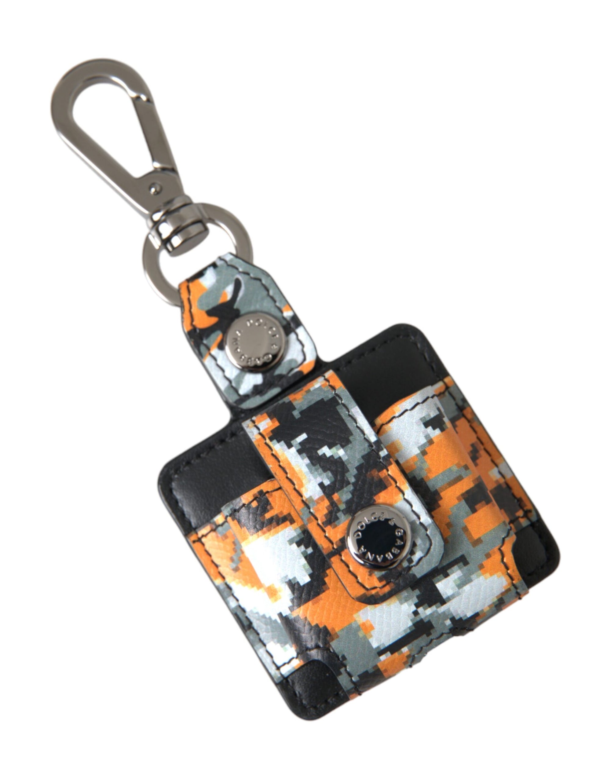 Dolce & Gabbana Multicolor Camouflage Print Leather Logo Metal Airpods Case - Maison Luxe