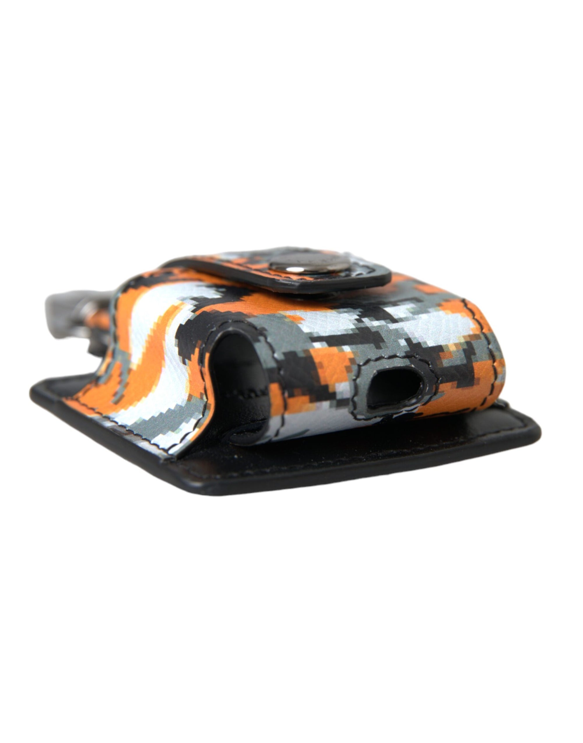 Dolce & Gabbana Multicolor Camouflage Print Leather Logo Metal Airpods Case - Maison Luxe
