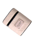 Dolce & Gabbana Light Pink Leather Metal Logo Plaque Airpods Case - Maison Luxe