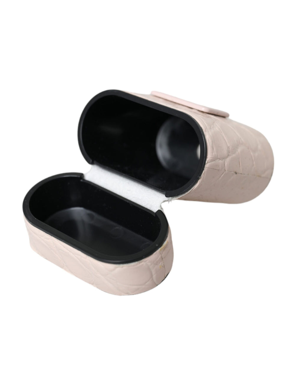 Dolce & Gabbana Light Pink Leather Metal Logo Plaque Airpods Case - Maison Luxe