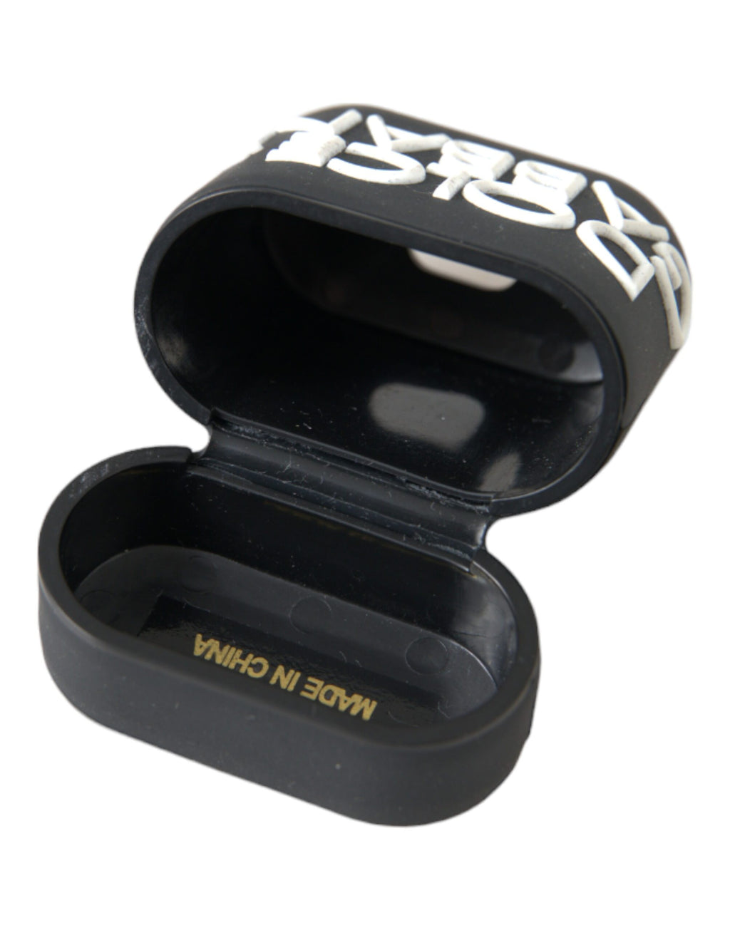 Dolce & Gabbana Black White Silicone Embossed Logo Airpods Case - Maison Luxe