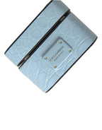 Dolce & Gabbana Light Blue Leather Metal Logo Plaque Airpods Case - Maison Luxe